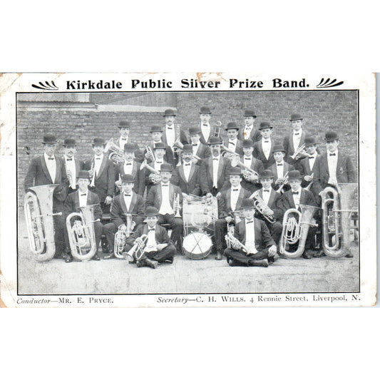 Kirkdale Public Silver Prize Band E. Pryce Liverpool ND Original Postcard PC10