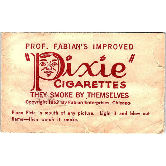 1953 Prof. Fabian's Improved Pixie Cigarettes - Package Only AF9-S6