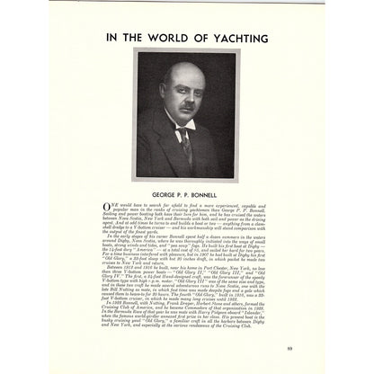 In the World of Yachting - George P.P. Bonnell 1932 Article V1-4