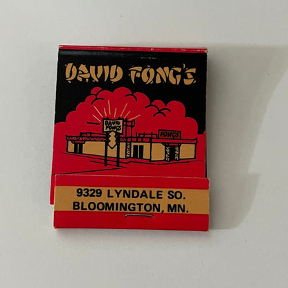 David Fong's Cantonese Food Bloomington MN Matches Vintage Matchbook SC4-R7