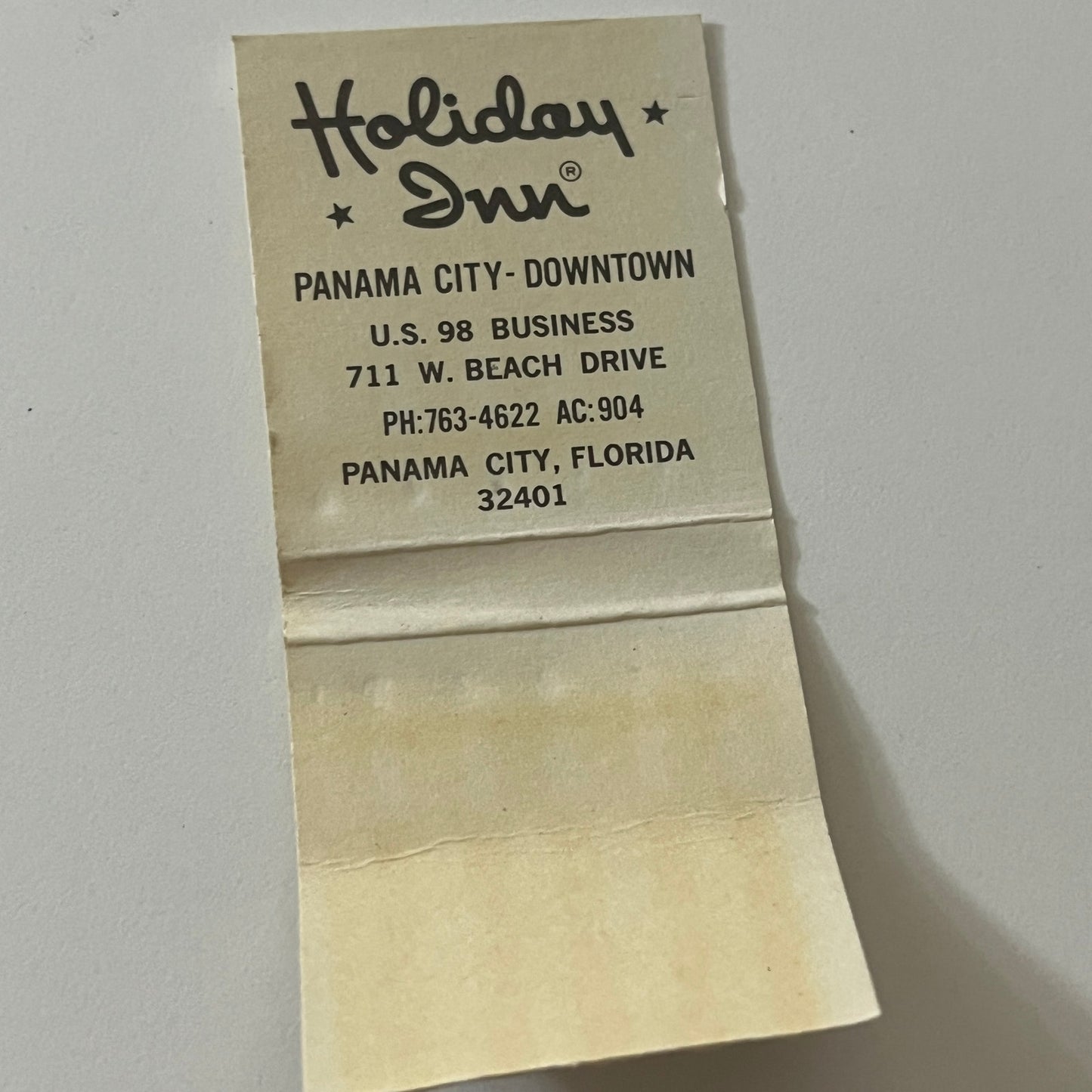 Holiday Inn Panama City FL Holidex Vintage Matchbook TB6-MB2-11