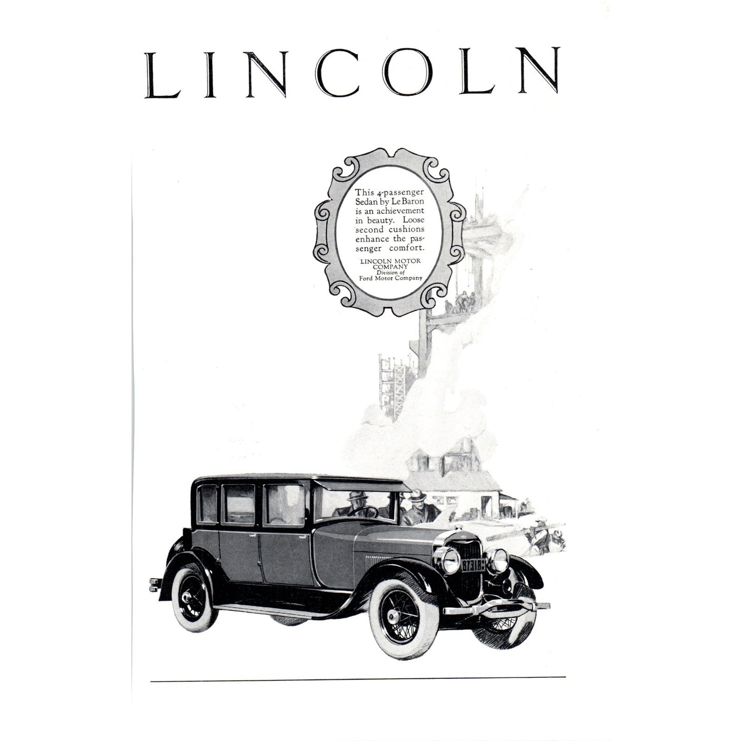 Lincoln LeBaron 4 Passenger Sedan Automobile Car - Vintage Magazine Ad D20