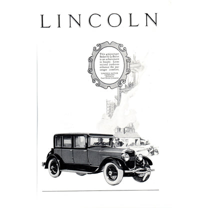 Lincoln LeBaron 4 Passenger Sedan Automobile Car - Vintage Magazine Ad D20