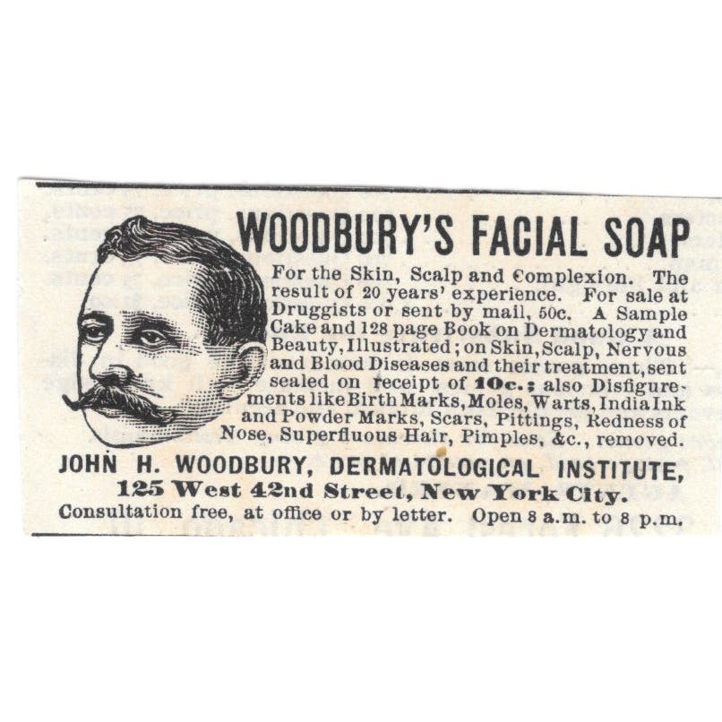 John H. Woodbury's Facial Soap NY c1890 Victorian Ad AE8-CH11
