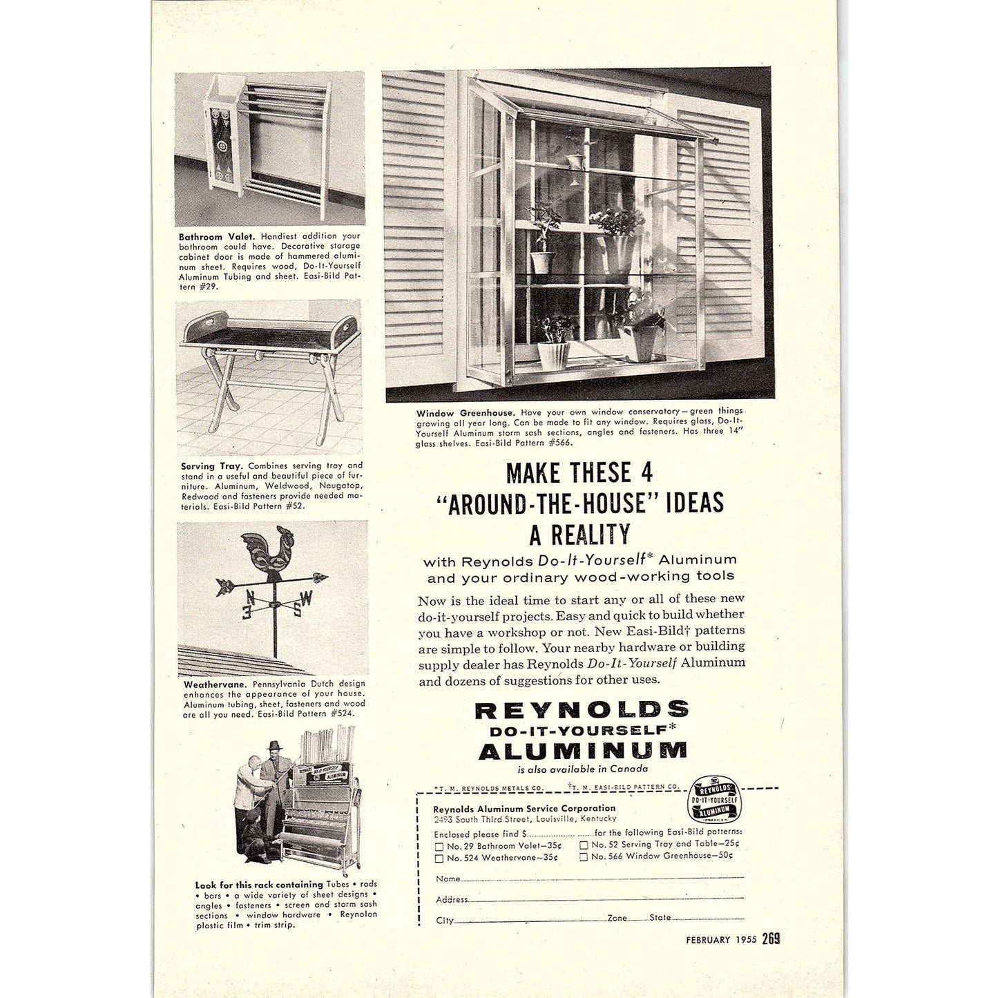 Reynolds Do-It-Yourself Aluminum - Around the House Ideas 1955 Ad AG1-5