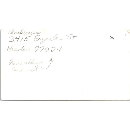 Diane Motor Inn 3434 Airport Blvd Houston TX Vintage Business Card SE3-B2