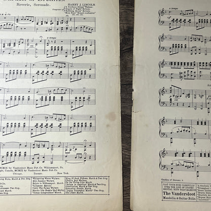Garden of Dreams Reverie Serenade Harry J Lincoln 1909 Sheet Music V13