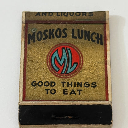 Moskos Lunch Brighton Ave. Allston MA Vintage Matchbook Cover TB6-MB1-3