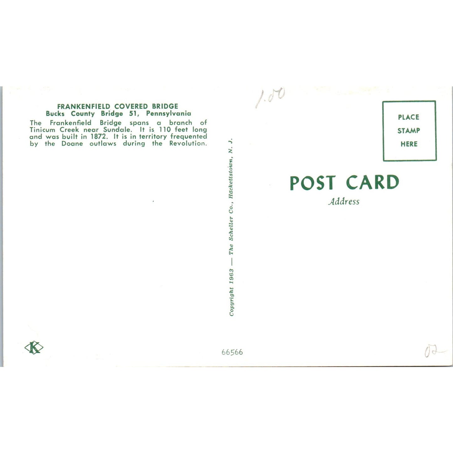 Covered Bridge at Parsonfield Porter ME Vintage Covered Bridge Postcard PC17