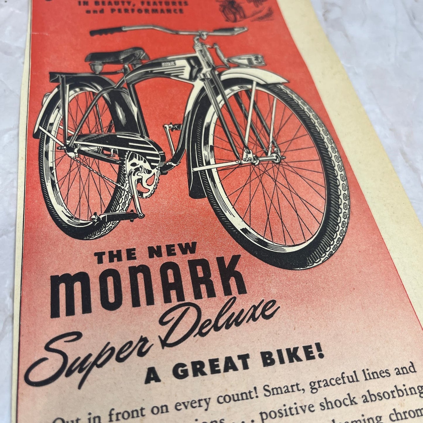 Monark Super Deluxe Bicycle First in Beauty 4.5x12 Magazine Advertisement FL6-6