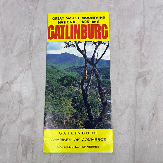 Vintage Gatlinburg Great Smoky Mountains National Park TN Map & Brochure TJ5-E1