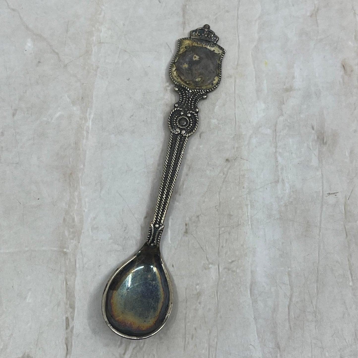 Vintage Sterling Silver Monogrammed Moirana Baby Spoon 4" TG9-SP