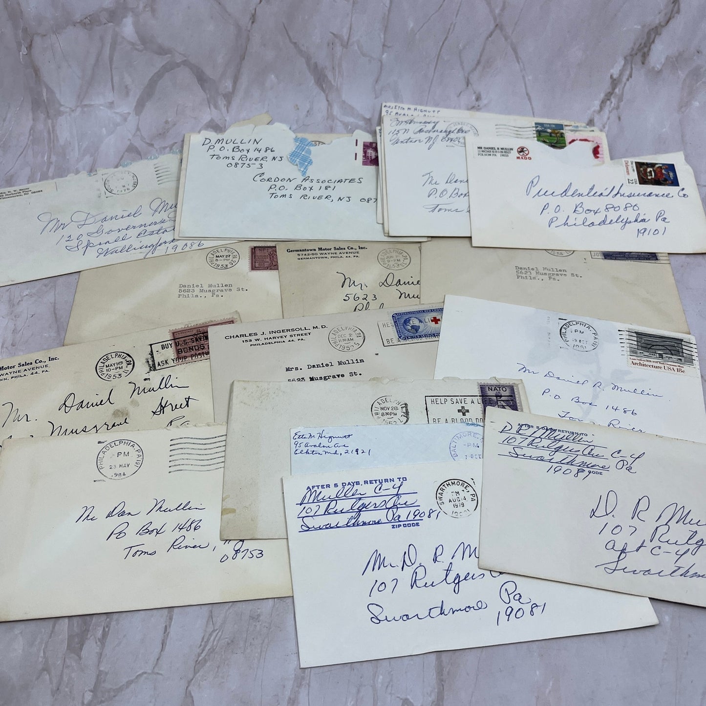 c1930 Huge Lot Perkiomen Valley Mutual Fire Ins Postal Cover Envelopes TG7-EB3
