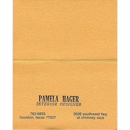 Pamela Hager Laughlin's Contemporary Interiors Houston Vtg Business Card TH2-B2