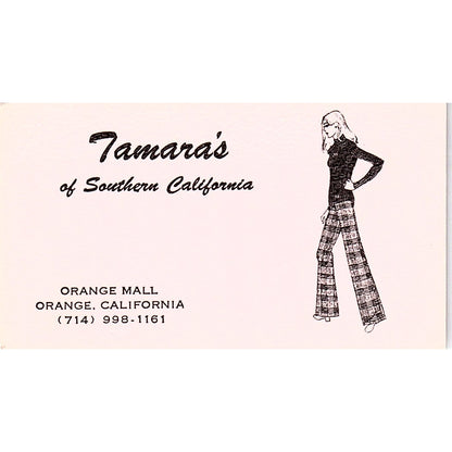 Tamara's of Southern California Orange Mall CA Vintage Business Card SE5-B4