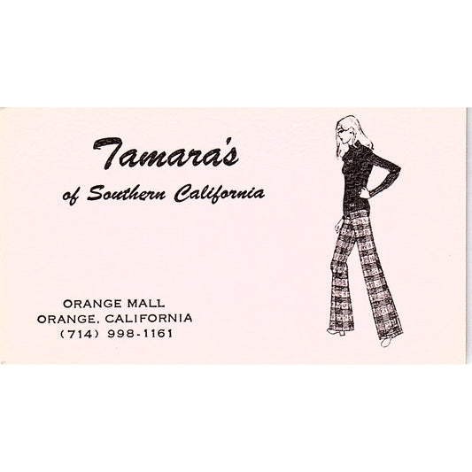 Tamara's of Southern California Orange Mall CA Vintage Business Card SE5-B4