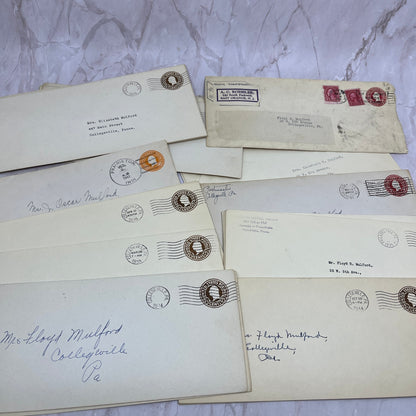 1930-40s Huge Lot Floyd D Mulford Collegeville PA Postal Cover Envelopes TG7-EB5