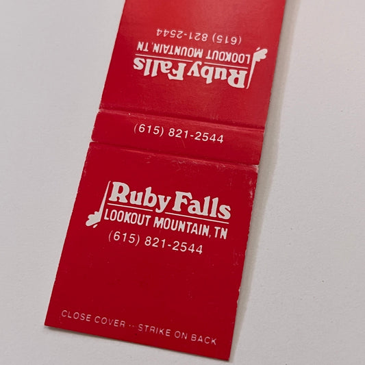 Ruby Falls Lookout Mountain TN Vintage Matchbook Cover TB6-MB2-1