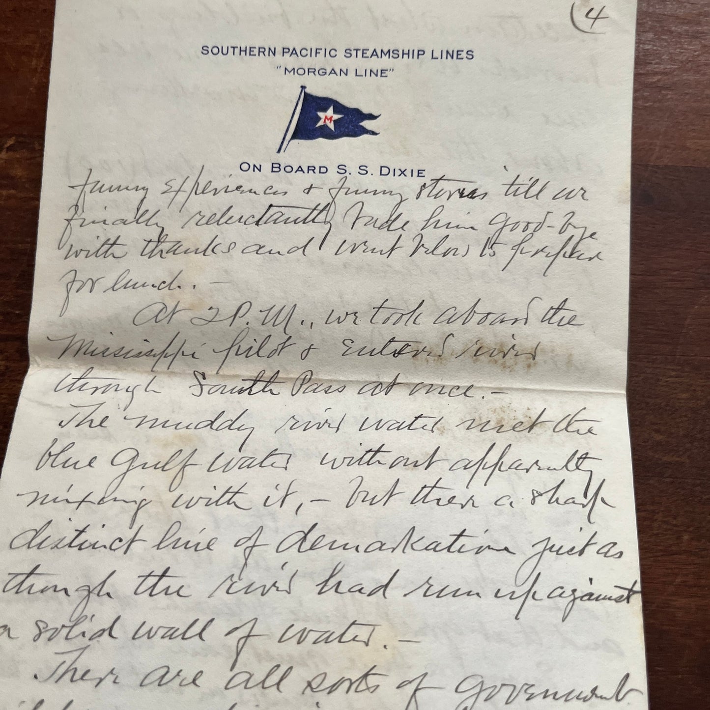 1928 Southern Pacific Steamship Morgan Line SS Dixie Handwritten Letter AF4