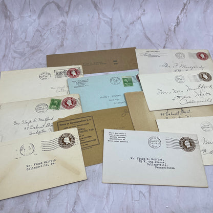 1930-40s Huge Lot Floyd D Mulford Collegeville PA Postal Cover Envelopes TG7-EB3