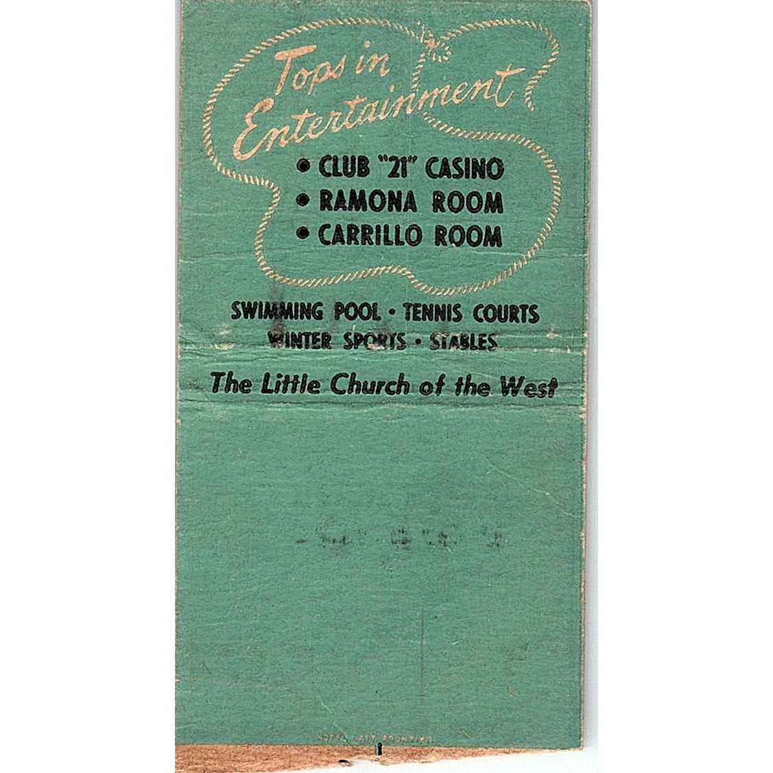 Hotel Last Frontier Las Vegas NV Vintage Matchbook Cover SC7-Y3