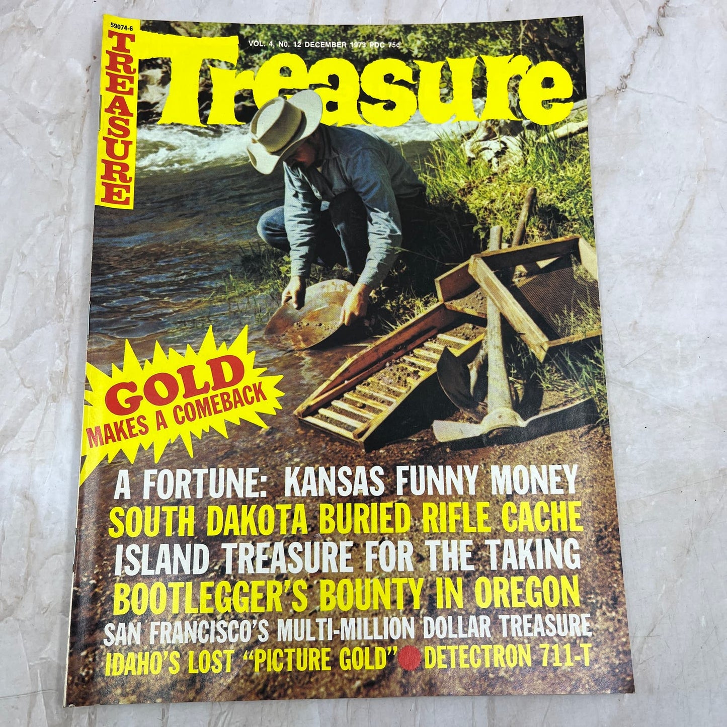 1973 Dec Treasure Magazine South Dakota Buried Rifle Cache Treasure Hunting M19