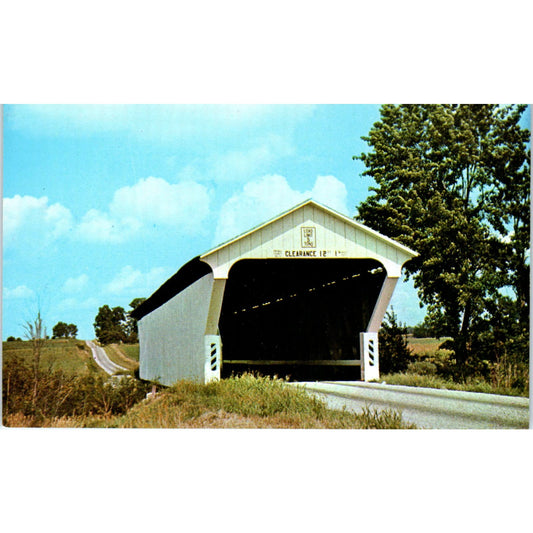 Beam Bridge Preble County Ohio Jackson Twp Covered Bridge Postcard PB10