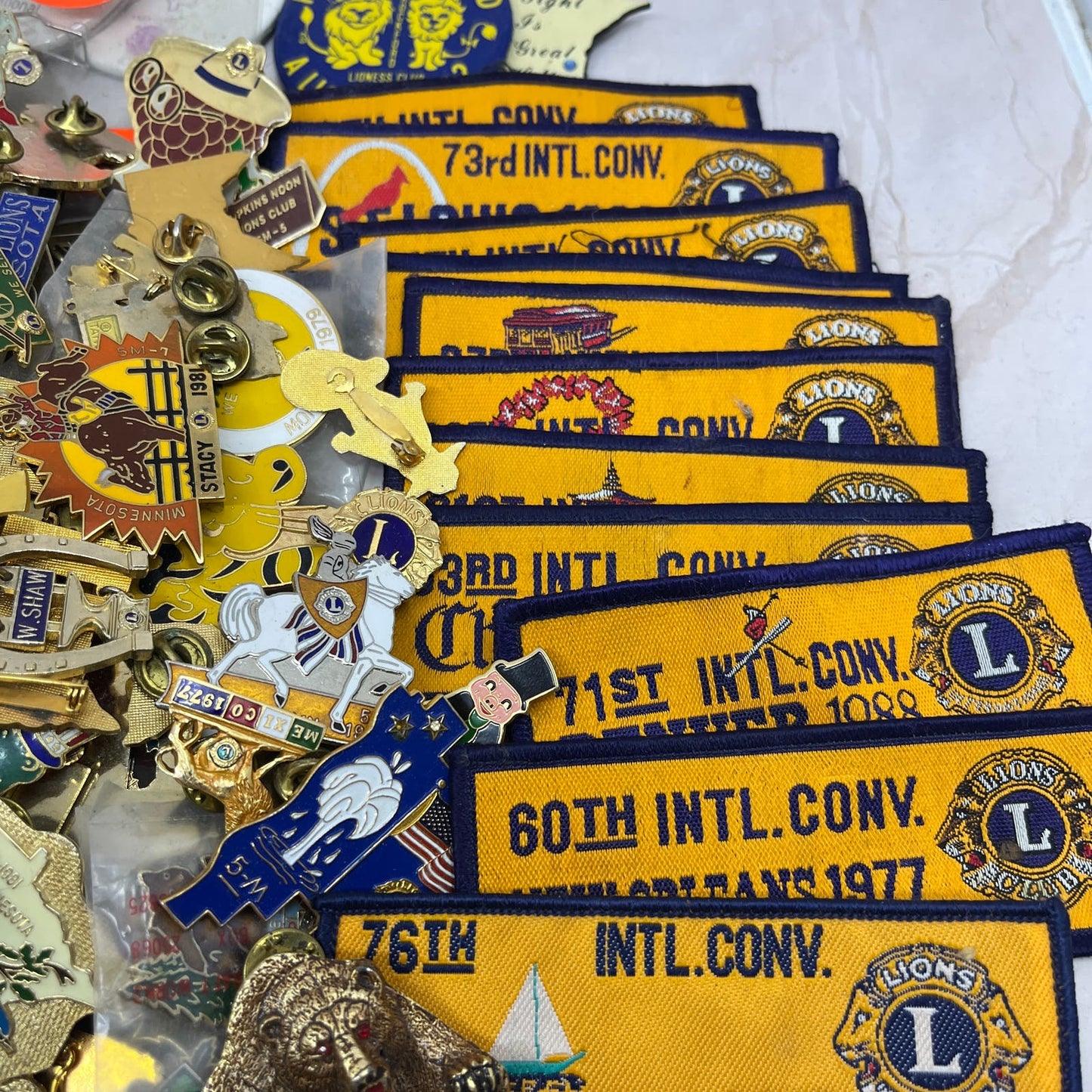 Lions Club Huge Lot Hundreds of Vintage Pins Buttons Patches and More 10+ Pounds