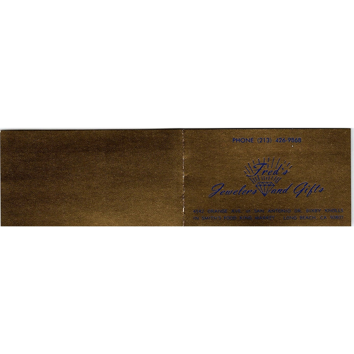 Fred's Jewelers & Gifts Fred Hanf Long Beach CA Vintage Business Card SB4-B10
