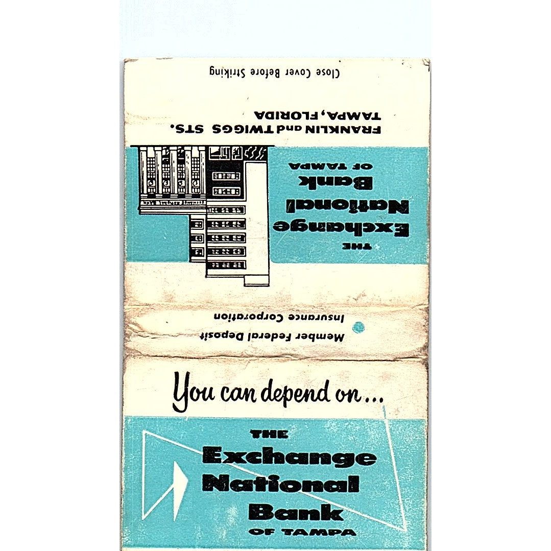 Exchange National Bank of Tampa FL Vintage Matchbook Cover SF3-Y4