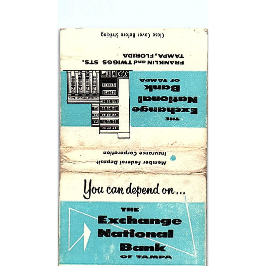 Exchange National Bank of Tampa FL Vintage Matchbook Cover SF3-Y4