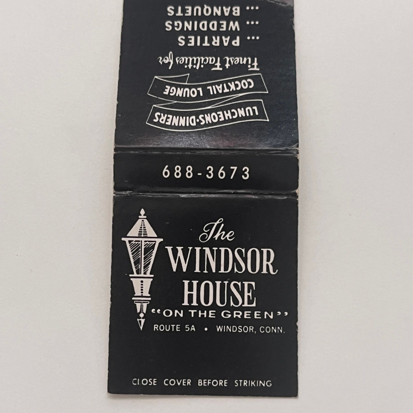 The Windsor House on the Green Windsor CT Vintage Matchbook Cover TB8-MB2-2