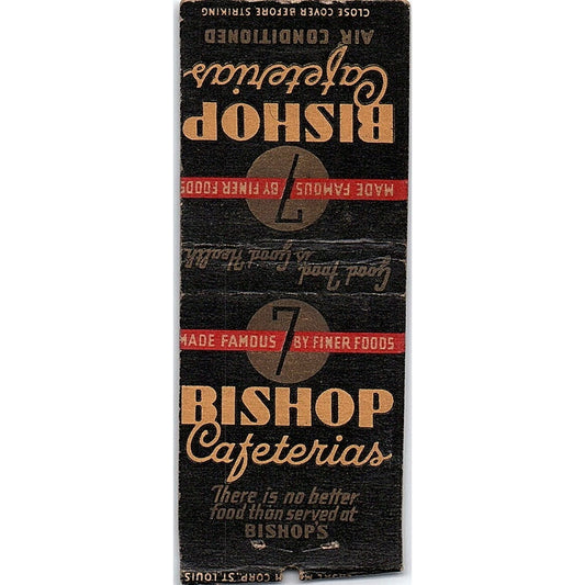 Bishop Cafeterias Bishop-Stoddard Cafeteria Co Iowa Vtg Matchbook Cover SC7-Y5