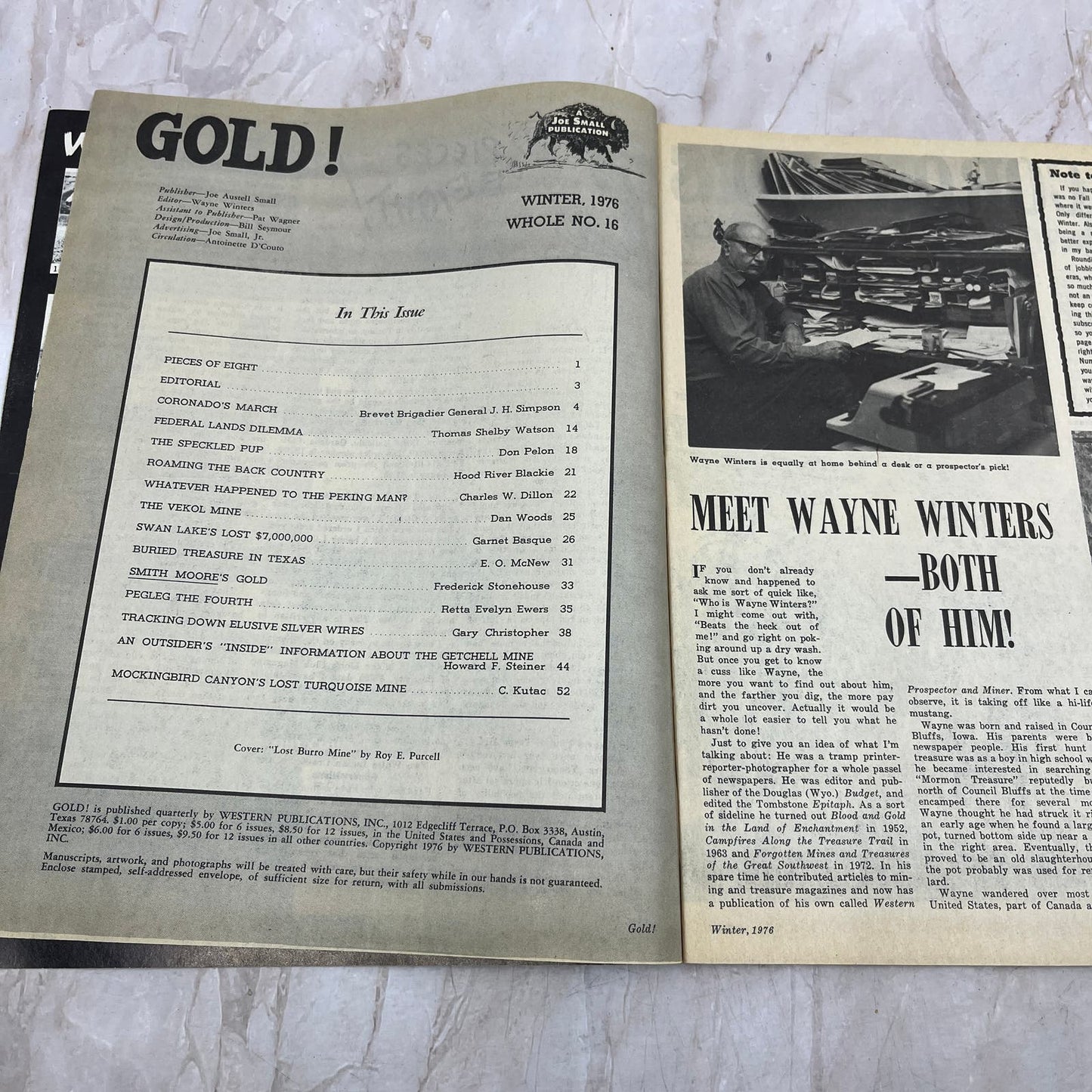 1976 Winter - Gold! Magazine - Treasure Hunting Metal Detecting Prospecting M13