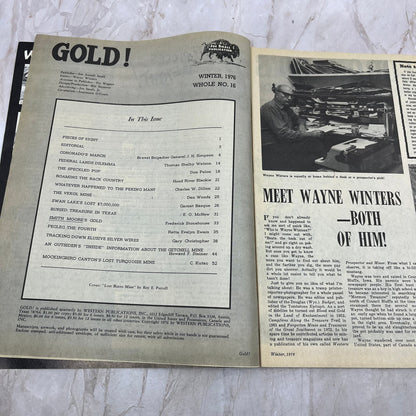 1976 Winter - Gold! Magazine - Treasure Hunting Metal Detecting Prospecting M13
