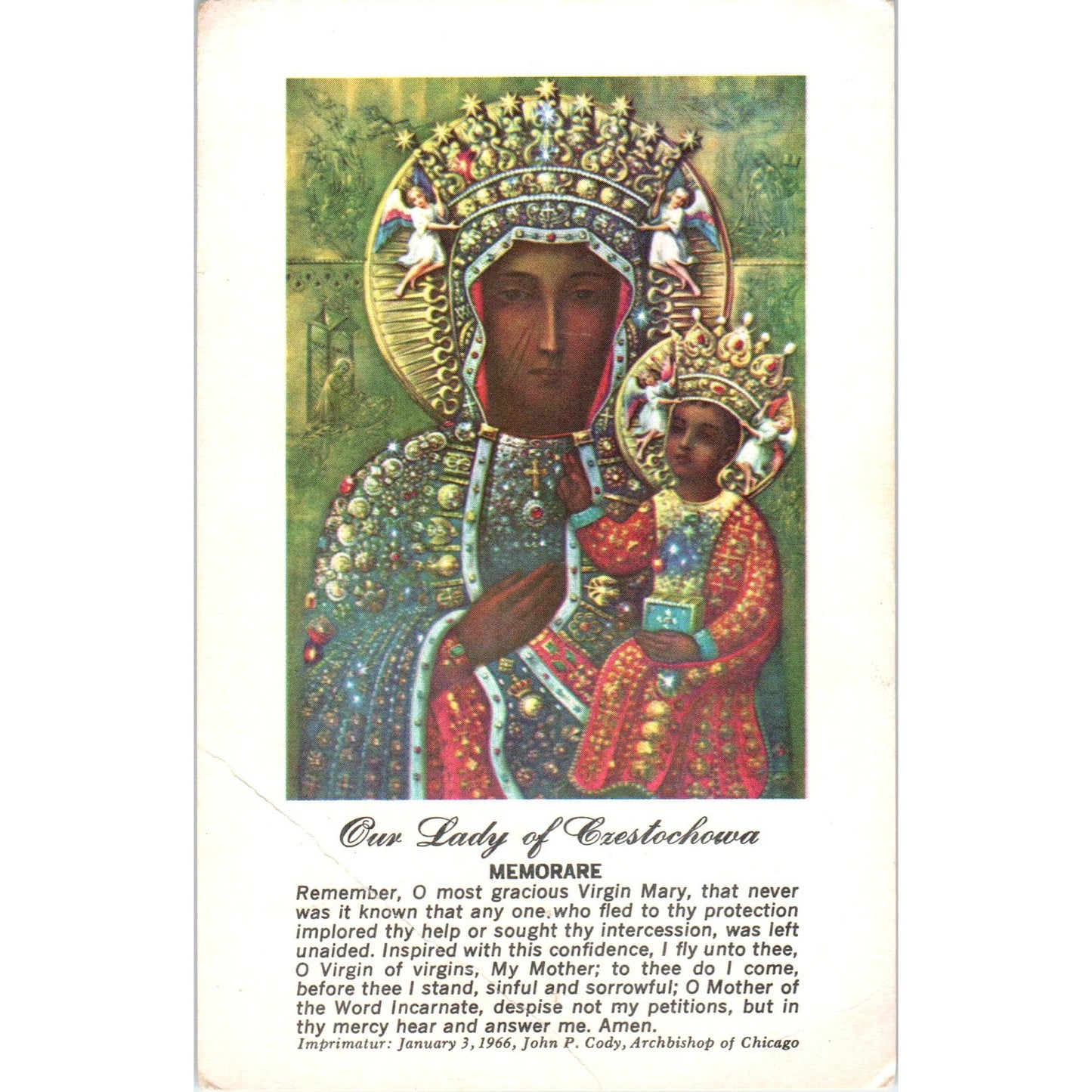 1966 Our Lady of Czestochowa Soldier Field Observance Vintage Card TH2-PC1