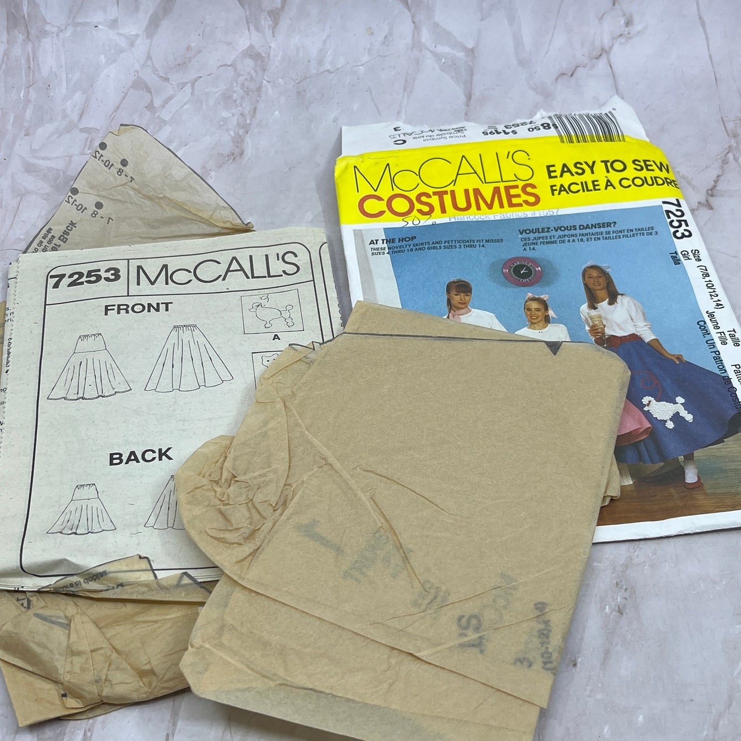 McCalls 7253 50s Rockabilly Costume Girls 7/8, 10/12, 14 Sewing Pattern TH9