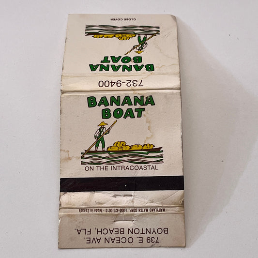 Banana Boat on the Intracoastal Boynton Beach Vintage Matchbook Cover TB6-MB1-9