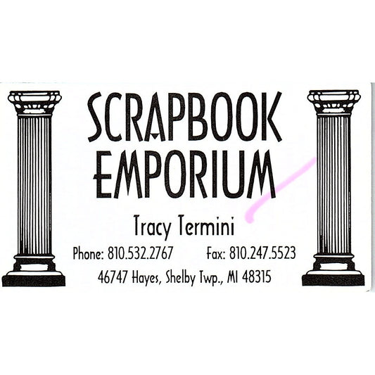 Tracy Termini Scrapbook Emporium Shelby Twp MI Vintage Business Card SC9-B10