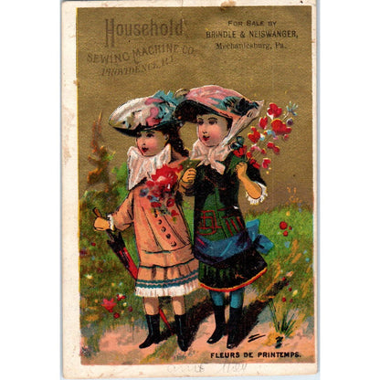 Brindle & Neiswanger Household Sewing Machine Mechanicsburg c1880 Trade Card AE5