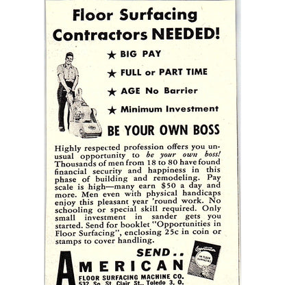American Floor Surfacing Machine Co Toledo Ohio 1955 Ad AF9-M1
