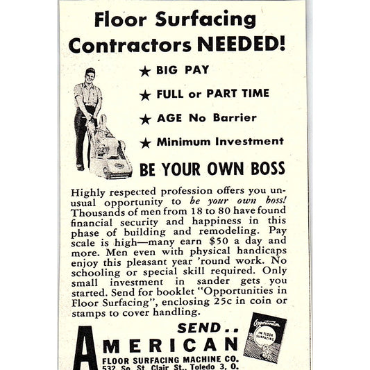 American Floor Surfacing Machine Co Toledo Ohio 1955 Ad AF9-M1