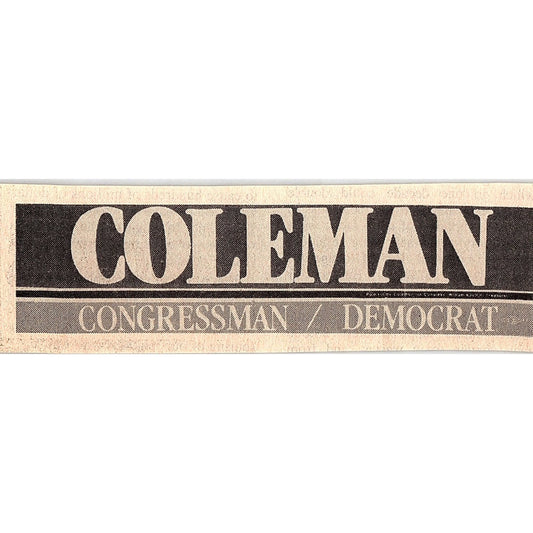 Coleman For Congress Texas Democrat 1984 Ad AF6-M4