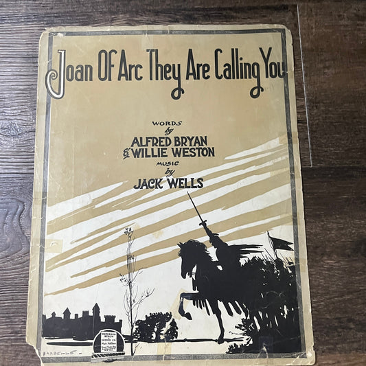 Joan of Arc They Are Calling You Alfred Bryan Jack Wells 1917 Sheet Music V13