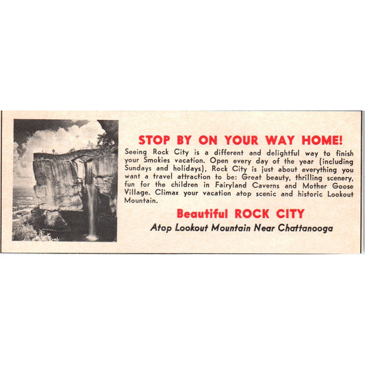 Beautiful Rock City Atop Lookout Mountain TN 1973 Magazine Ad AD8-B9