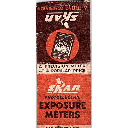 Skan Photoelectric Exposure Meters Vintage Matchbook Cover SF3-Y8