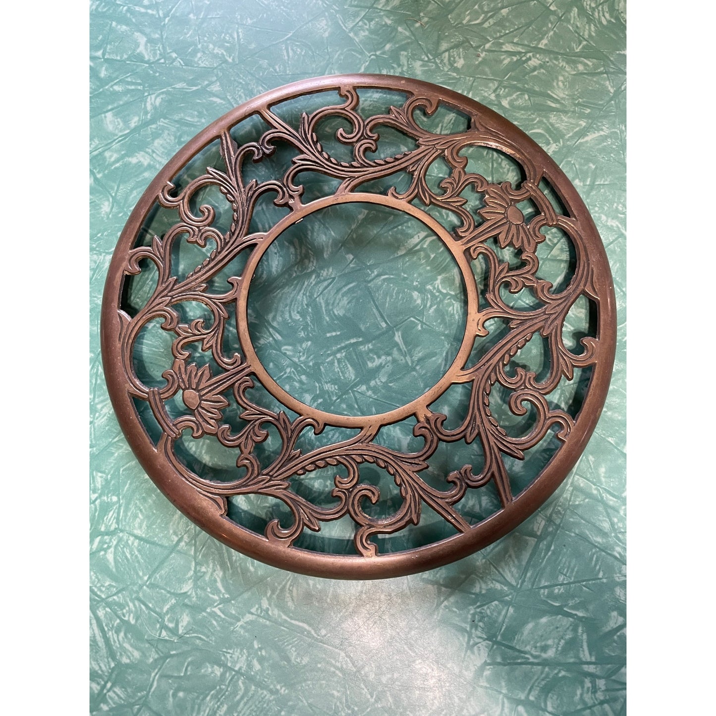 Original Frank Stone Art Hanging Light Fixture Copper Brutalist MCM Signed 14"