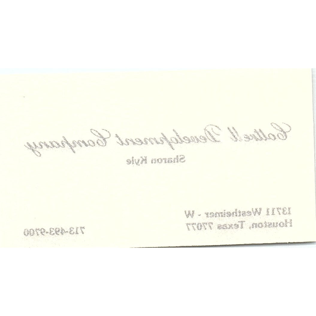 Sharon Kyle Cottrell Development Houston Vintage Business Card SE3-B14