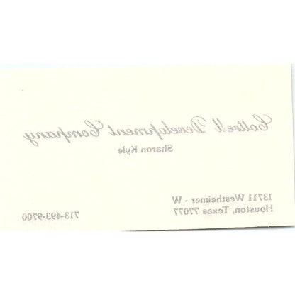 Sharon Kyle Cottrell Development Houston Vintage Business Card SE3-B14