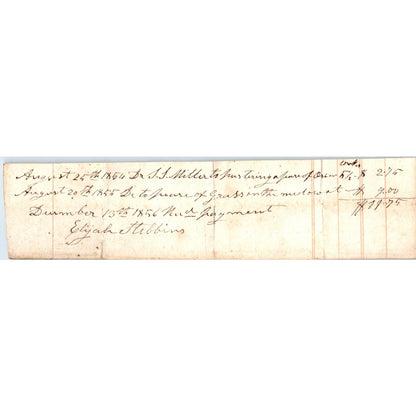 1856 Handwritten Letter S.S. Miller Elijah Hibbins AF2-A3